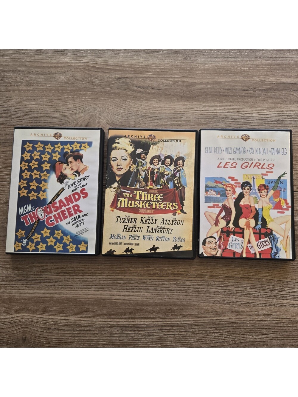 Gene Kelly 3-DVD LOT: Thousands Cheer + 3 Musketeers + Les Girls Warner Archive